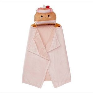Squishmallows Pink and Brown Hooded Throw